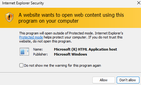 Launching a malicious HTA file