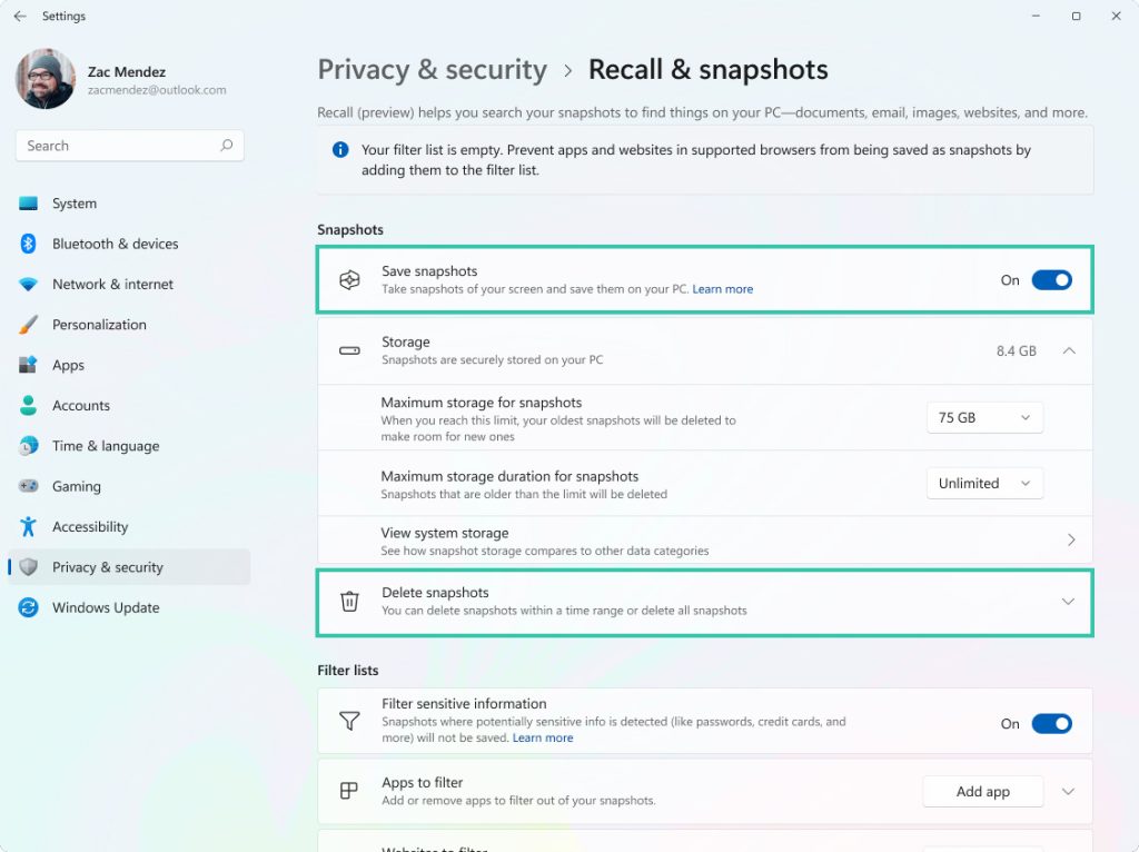 Как отключить Microsoft Copilot+ Recall 